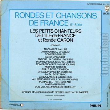 [Pochette de Rondes et chansons de France - Premire srie - (RONDES et CHANSONS de FRANCE) - verso]