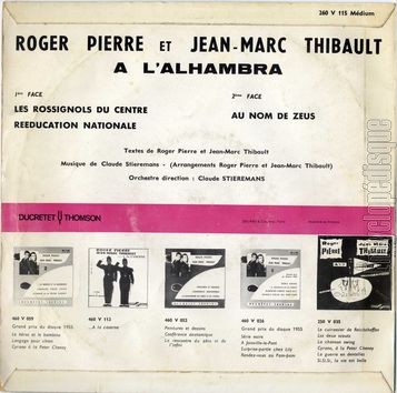 [Pochette de Roger Pierre et Jean-Marc Thibault  l’Alhambra (Roger PIERRE et Jean-Marc THIBAULT) - verso]