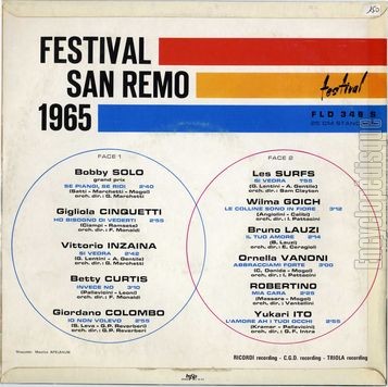 [Pochette de San Remo 1965 (COMPILATION) - verso]