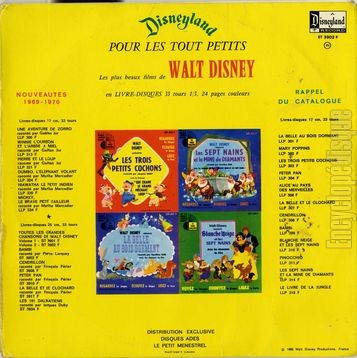 [Pochette de Toutes les grandes chansons de Walt Disney (JEUNESSE) - verso]