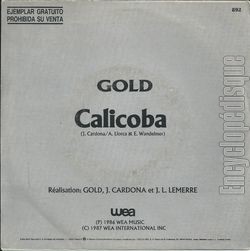 [Pochette de Calicoba (Promo Espagne) (GOLD) - verso]
