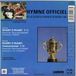[Pochette de Hymne officiel de la coupe du monde de rugby 1991 (Michel ETCHEVERRY) - verso]