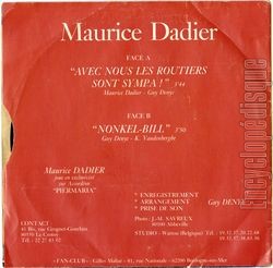 [Pochette de Maurice Dadier, "Le roi de la varit", chante… les routiers (Maurice DADIER) - verso]