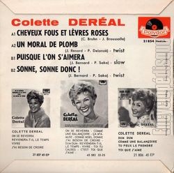 [Pochette de Cheveux fous et lvres roses (Colette DERAL) - verso]