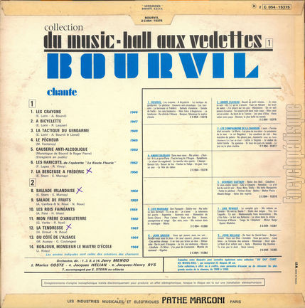[Pochette de Du music-hall aux vedettes n 1 (BOURVIL) - verso]