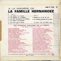 [Pochette de A la manire de la Famille Hernandez, quelques fables de La Fontaine (La FAMILLE HERNANDEZ) - verso]