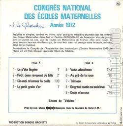 [Pochette de Congrs National des coles Maternelles - anne 1972 (DOCUMENT) - verso]