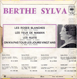 [Pochette de Les roses blanches (Berthe SYLVA) - verso]