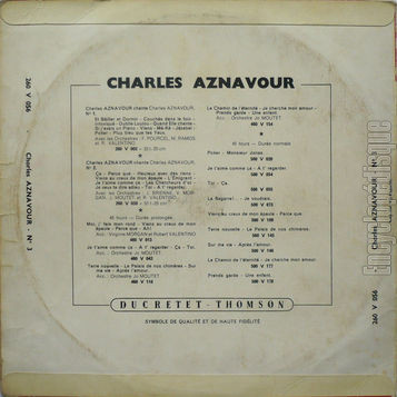 [Pochette de Chante Charles Aznavour - volume 3 (Charles AZNAVOUR) - verso]