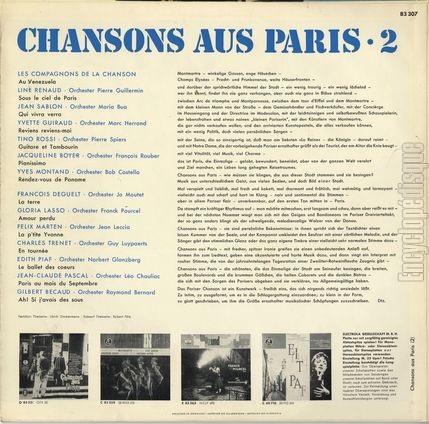 [Pochette de Chansons aus Paris - 2 - (COMPILATION) - verso]