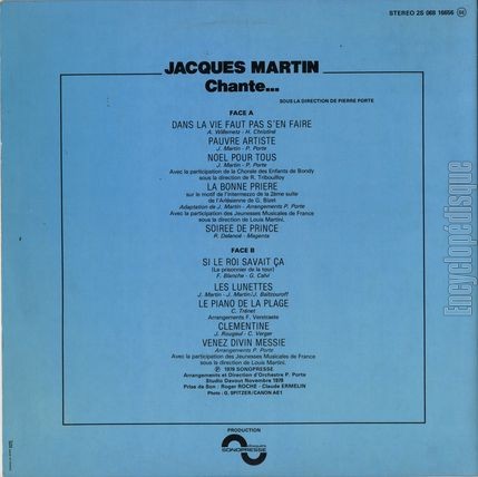 [Pochette de Jacques Martin chante… (Jacques MARTIN) - verso]