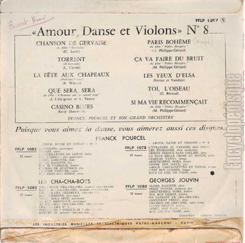 [Pochette de Amour, danse et violons n 8 (Franck POURCEL) - verso]