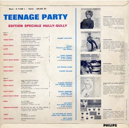 [Pochette de Teenage party "dition spciale hully-gully’ (COMPILATION) - verso]