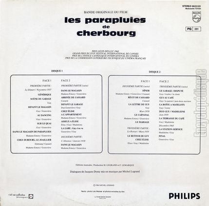 [Pochette de Les parapluies de Cherbourg (B.O.F.  Films ) - verso]