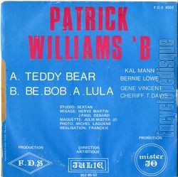 [Pochette de Teddy bear (Patrick WILLIAMS’ B) - verso]