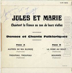 [Pochette de Jules et Marie chantent la France (JULES ET MARIE) - verso]