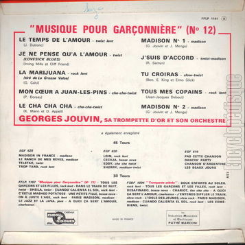[Pochette de Musique pour garonnire n 12 (Georges JOUVIN) - verso]