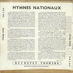 [Pochette de Musique des quipages de la flotte (Toulon) -  Hymne nationaux  (MUSIQUE MILITAIRE) - verso]