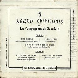 [Pochette de Negro spirituals - 5 (Les COMPAGNONS DU JOURDAIN) - verso]