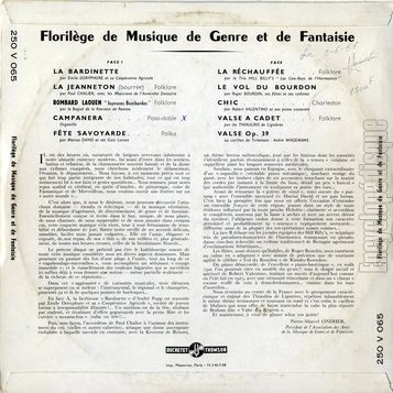 [Pochette de Florilège de musique de genre et de fantaisie (COMPILATION) - verso]