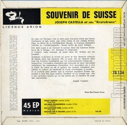 [Pochette de Souvenir de Suisse (Joseph CASTELLA) - verso]