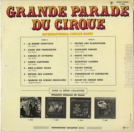 [Pochette de Grande parade du cirque (INTERNATIONAL CIRCUS BAND) - verso]
