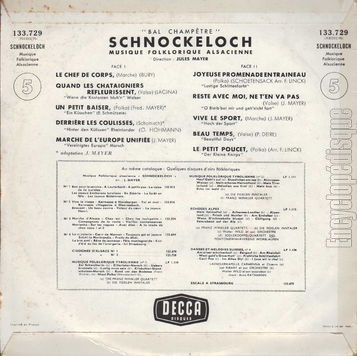[Pochette de Schnockeloch (Musique folklorique alsacienne) (Jules MAYER) - verso]
