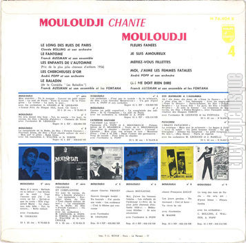 [Pochette de Mouloudji chante Mouloudji (MOULOUDJI) - verso]