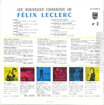 [Pochette de Les nouvelles chansons de Flix Leclerc - (Vol. 2) (Flix LECLERC) - verso]
