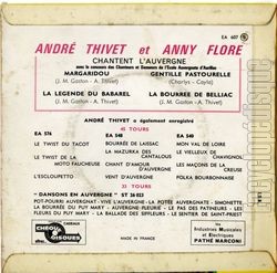 [Pochette de Andr Thivet et Anny Flore chantent l’Auvergne (Andr THIVET et ANNY FLORE) - verso]