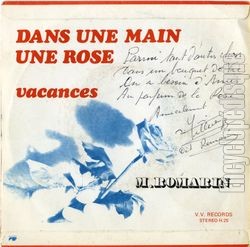 [Pochette de Henri de Villerouge vous offre : "Dans une main, une rose" (M. ROMARIN) - verso]