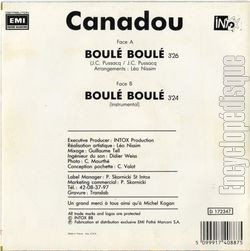 [Pochette de Boul boul (CANADOU) - verso]