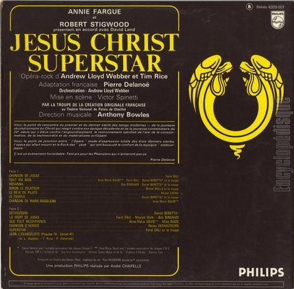 [Pochette de Jsus Christ Superstar - Version originale franaise - (THTRE / SPECTACLE) - verso]