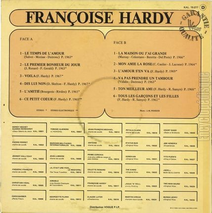 [Pochette de Franoise Hardy chante ses succs (Franoise HARDY) - verso]