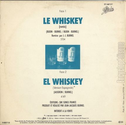 [Pochette de Le whiskey - le mix qui a du sens (Jean-Jacques BURNEL) - verso]