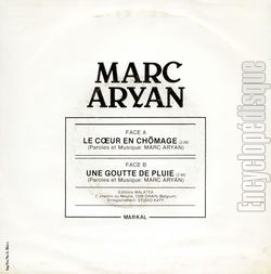 [Pochette de Le cœur en chomage (Marc ARYAN) - verso]