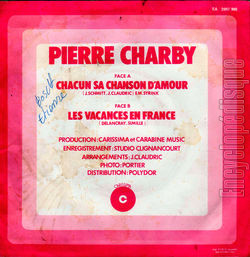 [Pochette de Chacun sa chanson d’amour (Pierre CHARBY) - verso]