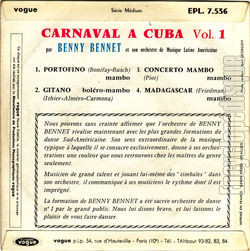 [Pochette de Carnaval  Cuba - Vol. 1 (Benny BENNET et son orchestre de musique latine amricaine) - verso]
