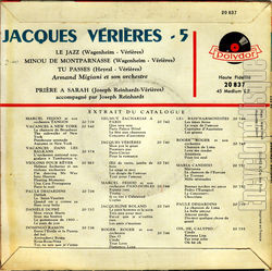 [Pochette de Le jazz (Jacques VRIRES) - verso]