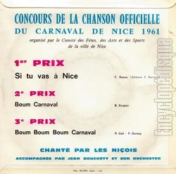 [Pochette de Carnaval de Nice 1961 (Les NIOIS) - verso]