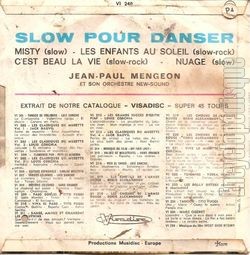 [Pochette de Slow pour danser (Jean-Paul MENGEON) - verso]