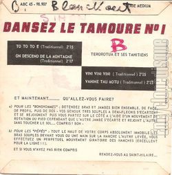 [Pochette de Dansez le tamour  Le twist de Tahiti  - n 1 (COURS DE DANSE) - verso]