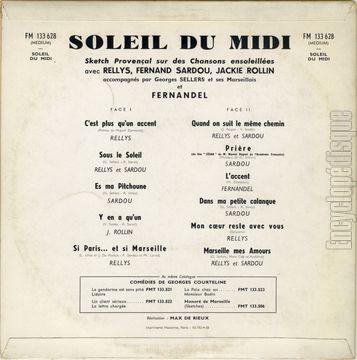 [Pochette de Soleil du Midi (COMPILATION) - verso]