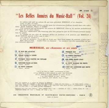 [Pochette de Les belles annes du music-hall vol. 24  (Les BELLES ANNES DU MUSIC-HALL) - verso]