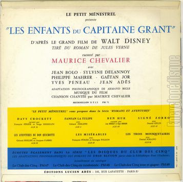 [Pochette de Les enfants du Capitaine Grant racont par Maurice Chevalier (JEUNESSE) - verso]