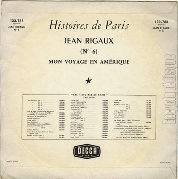 [Pochette de N 6 - Histoire de Paris "Mon voyage en Amrique" (Jean RIGAUX) - verso]