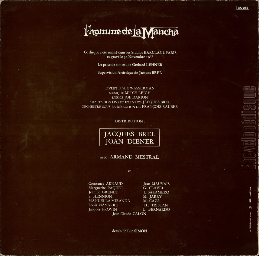L&rsquo;homme de La Mancha - THÉÂTRE / SPECTACLE (verso)