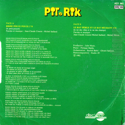 Rikiki Pouce Pouce - PIT ET RIK (verso)