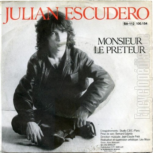 Je ne parle pas de toi - Julian ESCUDERO (verso)