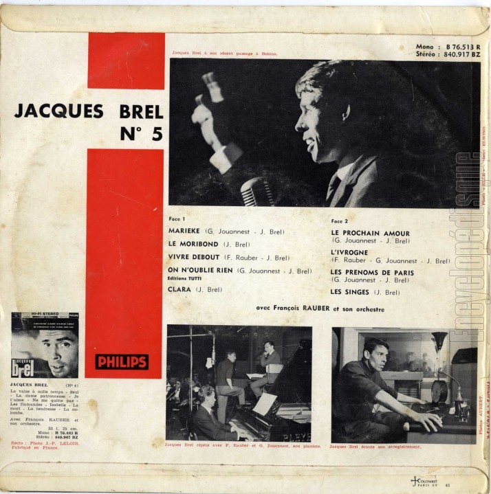 N� 5 - Jacques BREL (verso)